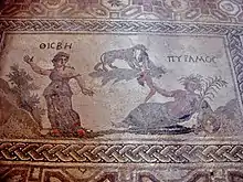 Mosaïque de Pyrame et Thisbé. Villa de Dionysos. Paphos (Chypre).