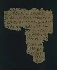 Description de l'image Papyrus 2 - Egyptian Museum, Florence, inv. nr. 7134 - John 12,12-15 Luke 7,22-26.50.jpg.