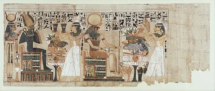 Papyrus aux offrandes d'onguents. 1100-950. RMO Leyde