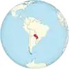 Localisation du Paraguay sur une carte d'Amérique du Sud