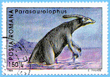 Timbre roumain de 1994 à l'effigie du Parasaurolophus.