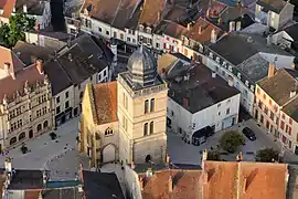 Vue aérienne du centre-ville.