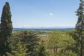 Le parc éolien du Lauragais vu de Saint-Julia