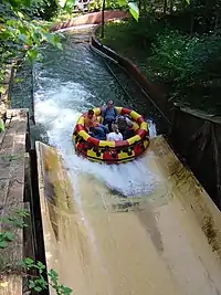 Fin du toboggan du spinning raft L'Oxygénarium.