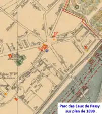 Plan de 1898 (en bas à gauche).