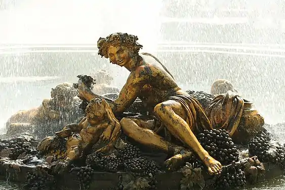 Bassin de Bacchus des frères Marsyjardins de Versailles