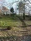 Escalier en traverses de chemin de fer