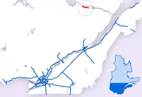 Carte de l'autoroute 70.