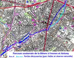 Parcours souterrain de la Bièvre à Antony et Fresnes.