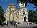 La Cathédrale de la Nativité de Riga, construite en 1876 sous l'Empire russe.