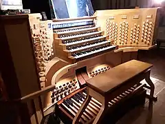 La console du grand orgue avant l'incendie