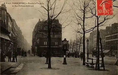 Rue Philippe-de-Girard, l'angle rue Riquet