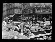 Mai 1899, Paris - rue de Rivoli, travaux du métropolitain.