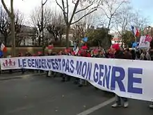 Tête de cortège de la manifestation à Paris.