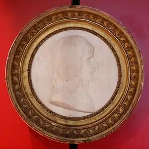 Louis-Simon Boizot profil de Bonaparte en médaillon, 1798. Collection du musée de l'Armée (Paris)