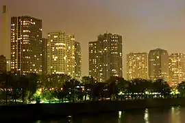 Quartier de Beaugrenelle de nuit.