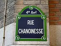 Plaque de la rue Chanoinesse.
