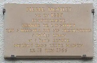 Plaque Pierre Montet.