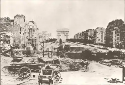 Porte Maillot, vers l'avenue de la Grande-Armée en 1871