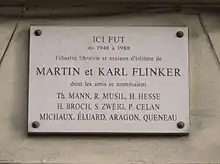 Plaque commémorative pour Martin et Karl Flinker.