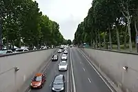 Souterrain routier au niveau du pont d’Iéna.