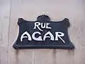 Plaque de rue à Paris 16e dessinée par Hector Guimard (vers 1911)