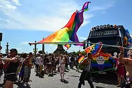 Char du Beit Haverim lors de la marche des fiertés parisienne, le 24 juin 2017.