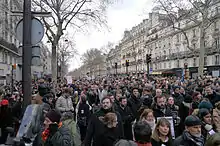 Manifestation à Paris d'hommage aux victimes des attentats de janvier 2015.