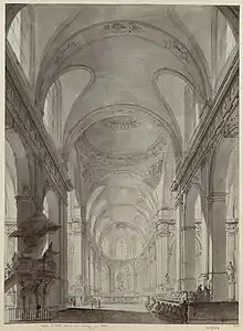 Croquis de l'église de Saint RochCharles Norry (1787).