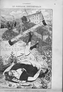 La Muse, caricature pour « Le Parnasse contemporain » de La Parodie d'André Gill (1869).