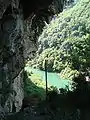 Paroi des gorges de l'Anio près du couvent San Cosimato.