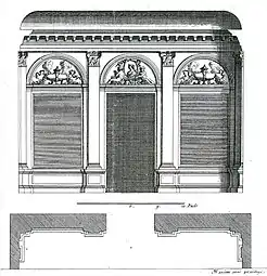 Coupe du grand salon du château d'Issy, vers 1690.