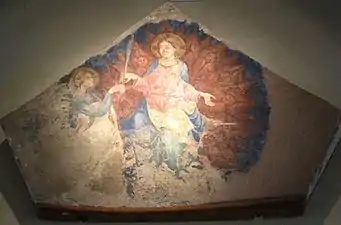 Fresque. Le Seigneur confie une palme à un ange.