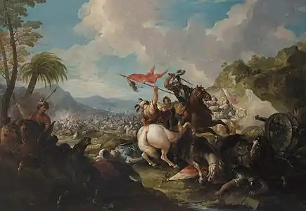 Bataille contre les Turcs (entre 1711 et 1720), musée d'histoire de l'art de Vienne.