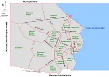Carte des paroisses civiles de la municipalité.