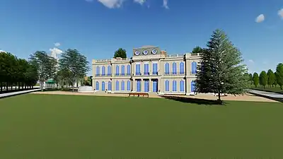 Partie arrière du château de Vitry depuis le parc.