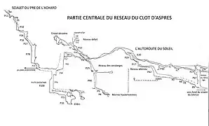 Partie centrale du réseau du Clot d'Aspres.