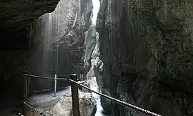 Vue de l'intérieur de la gorge de la Partnach.