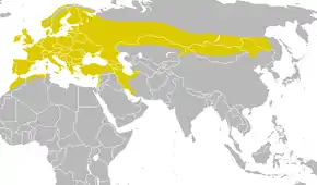 Description de l'image Parus major distribution map.png.