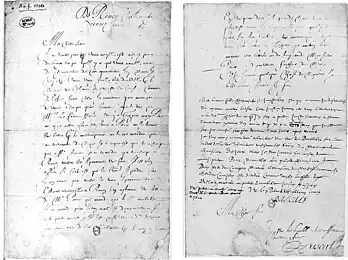 Lettre de Blaise Pascal à sa sœur Gilberte (1643), reproduite dans Défense de B. Pascal (...) contre les faux documents présentés par M. Chasles à l'Académie des sciences.