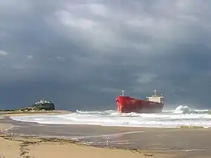 Le Pasha Bulker échoué le 9 juin 2007.