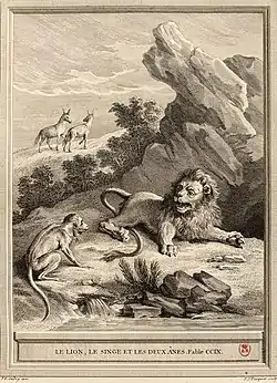 Image illustrative de l’article Le Lion, le Singe et les Deux Ânes