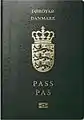 Page de couverture d'un passeport ordinaire des Féroé sans mention de l'UE.