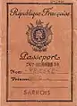Passeport émis pour les Sarrois à l'époque du Protectorat de Sarre (1946-1957).