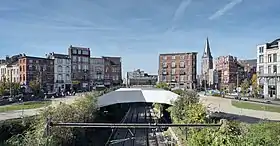 Passerelle Place Verboekhoven à Schaerbeek. Contrat de Quartier Navez–Portaels