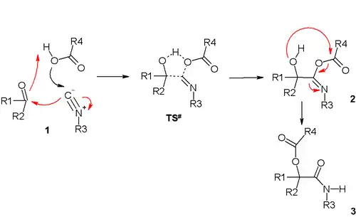 Mécanisme de réaction trimoléculaire de Passerini