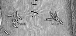 Pataches sur le plan de Turgot (1734–1736) (détail)