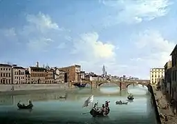 Vue de l'Arno avec le Ponte Santa Trinità, Florence (1769)