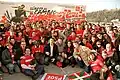 Patxi López et les Jeunes socialistes à Saint-Sébastien.