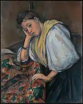 Paul Cézanne, Jeune femme italienne à table, 1895.